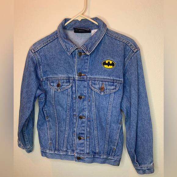 Kids Blue Denim Jacket with Logo Patch - Picture 1 of 7